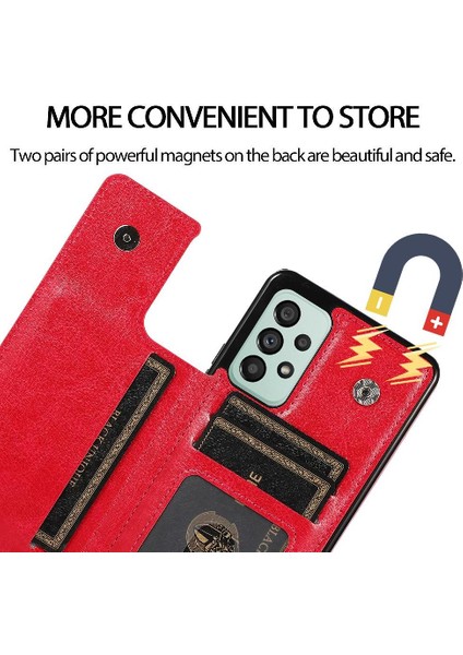 Kart Tutucu Kickstand Çift ile Samsung Galaxy A33 5g Için Cüzdan Kılıf (Yurt Dışından) modelleri