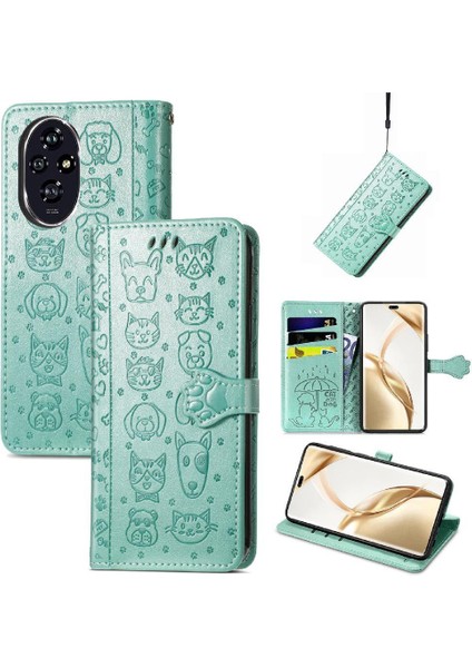Onur Için Flip Case 200 Pro Kısa Kayış Deri Kılıf Darbeye Karikatür (Yurt Dışından)