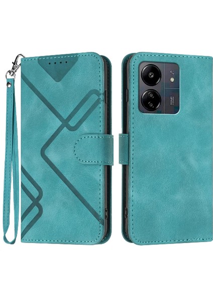 Kart Yuvası Standı ile Xiaomi Redmi 13C Pu Deri Manyetik Kapak Için Kılıf (Yurt Dışından)