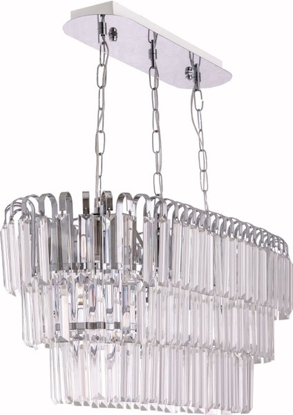 Şelale Elips Gümüş Sarkıt Avize