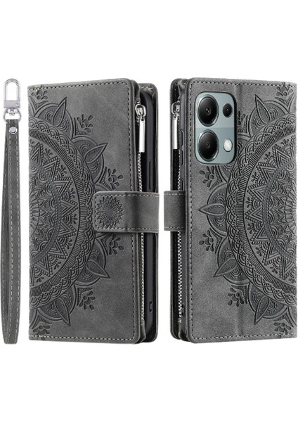 Xiaomi Redmi NOTE13 4g Kırmızı Dikey Çizgili Yüksek Kaliteli Pu (Yurt Dışından)