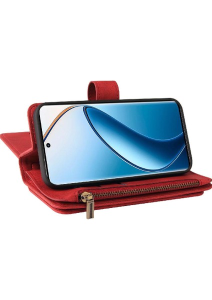 Kart Yuvası Standı Onbeş Pu ile Realme 12 Pro Artı Fermuar Poket Için Kılıf (Yurt Dışından)