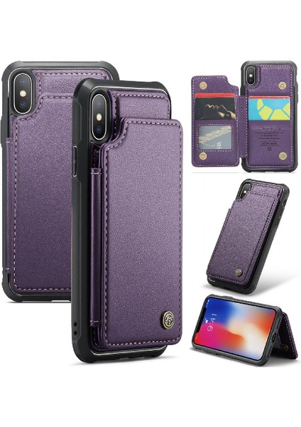 Apple iPhone X/xs Ince Darbeye Dayanıklı Durumda Pu Deri Kart (Yurt Dışından)