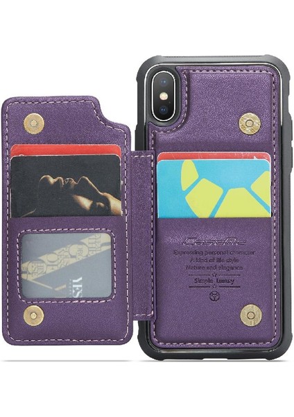 Apple iPhone X/xs Ince Darbeye Dayanıklı Durumda Pu Deri Kart (Yurt Dışından)