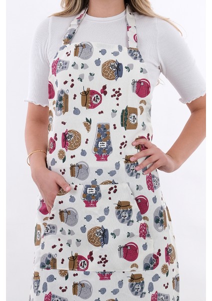 Motif Ayarlanabilir Askılı Şef Önlüğü Chef Mutfak Önlüğü