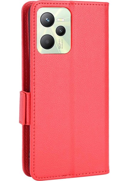 Realme Narzo 50A Başbakan Yan Toka Manyetik Pu Deri Kart Yuvaları Için Kılıf (Yurt Dışından)
