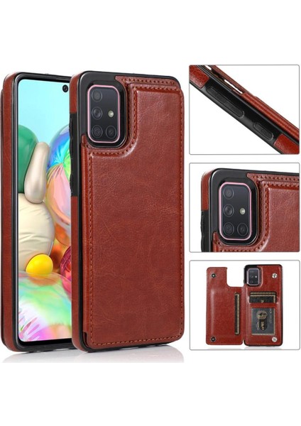 Kart Tutucu Kickstand Çift ile Samsung Galaxy A71 4g Için Cüzdan Kılıf (Yurt Dışından)