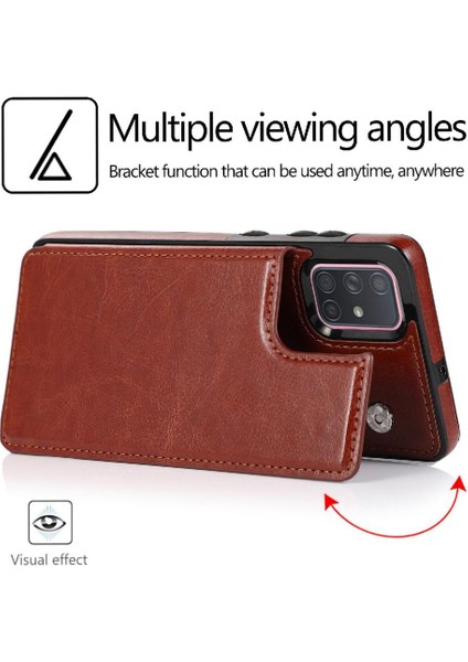 Kart Tutucu Kickstand Çift ile Samsung Galaxy A71 4g Için Cüzdan Kılıf (Yurt Dışından)