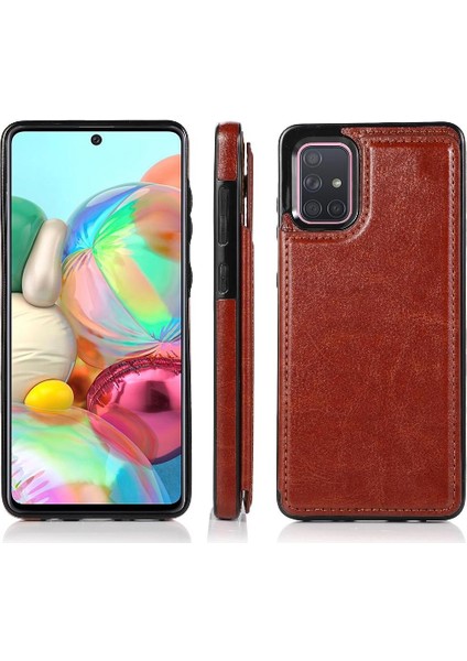 Kart Tutucu Kickstand Çift ile Samsung Galaxy A71 4g Için Cüzdan Kılıf (Yurt Dışından)