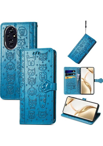Onur Için Flip Case 200 Pro Kısa Kayış Deri Kılıf Darbeye Karikatür (Yurt Dışından)