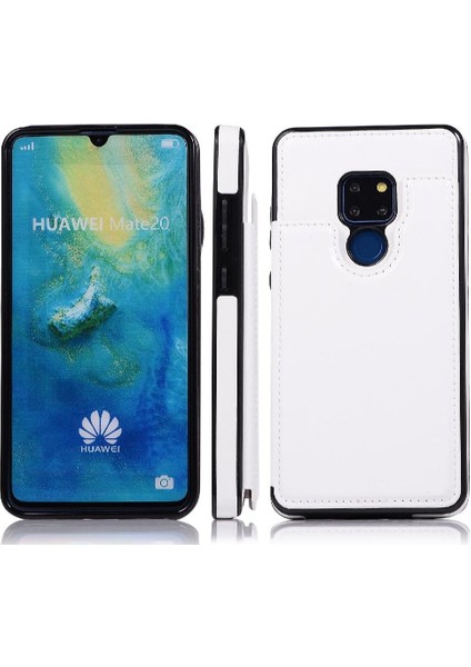 Cüzdan Kılıf Huawei Mate 20 Kart Yuvaları Için Kickstand Pu Deri Çift (Yurt Dışından)