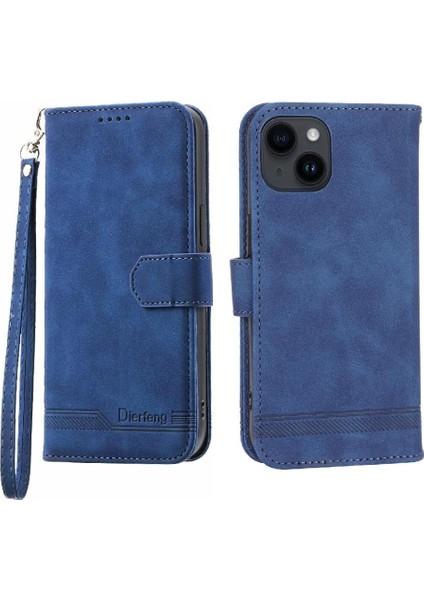 Apple iPhone 14 Için Flip Case Manyetik Kapatma Premium Kart Yuvaları Bileklik (Yurt Dışından)