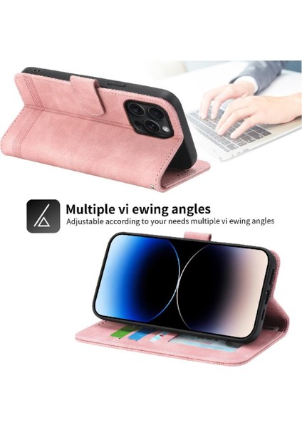 Apple iPhone 15 Için Flip Case Pro Max Bileklik Nakit Cep Kart Yuvaları Manyetik (Yurt Dışından)