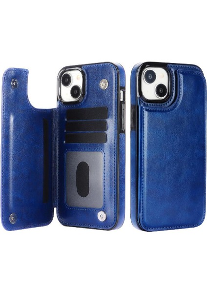 Apple iPhone 15 Için Cüzdan Durumda Artı Kart Yuvaları Kickstand Çift Manyetik Toka (Yurt Dışından)