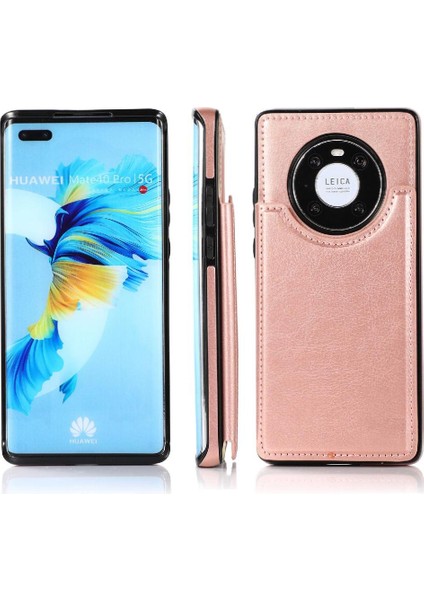 Kart Tutucu Kart Yuvaları ile Huawei Mate 40 Için Cüzdan Durumda Çift Manyetik (Yurt Dışından)