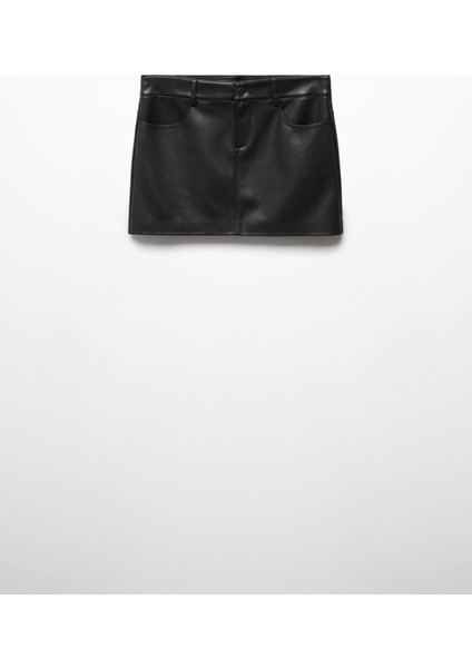 Deri Görünümlü Mini Etek modelleri