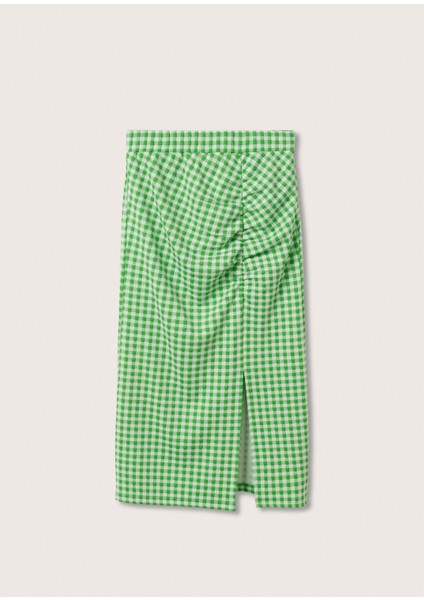 Gingham Desenli Etek