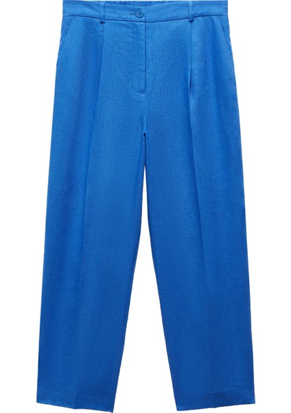 %100 Keten Düz Pantolon