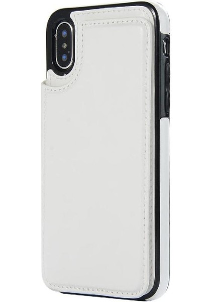 Cüzdan Kılıf Apple iPhone X/xs Kickstand Kart Yuvaları ile Pu Deri Kart (Yurt Dışından)