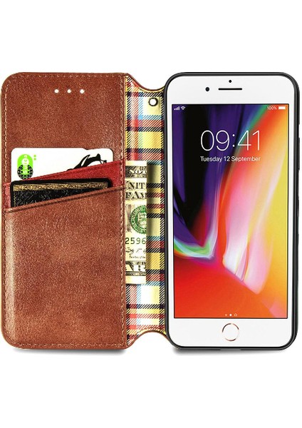 Apple iPhone 8 / 7 Cüzdan Fonksiyonu Için Kılıf Moda Tasarım Deri Kılıf (Yurt Dışından)