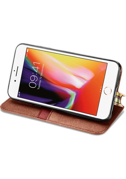 Apple iPhone 8 / 7 Cüzdan Fonksiyonu Için Kılıf Moda Tasarım Deri Kılıf (Yurt Dışından)