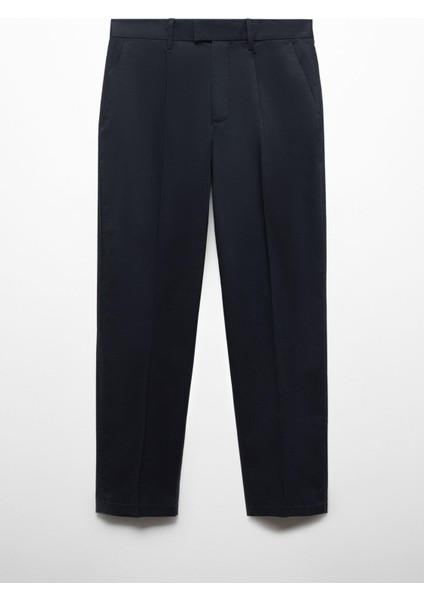 Man Slim Fit Pamuklu Pileli Pantolon modelleri