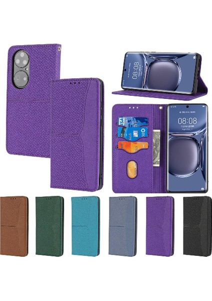 Huawei P50 Pro Pu Deri Kapak Çevirin Folio Kitap Kredi Kartı El (Yurt Dışından)