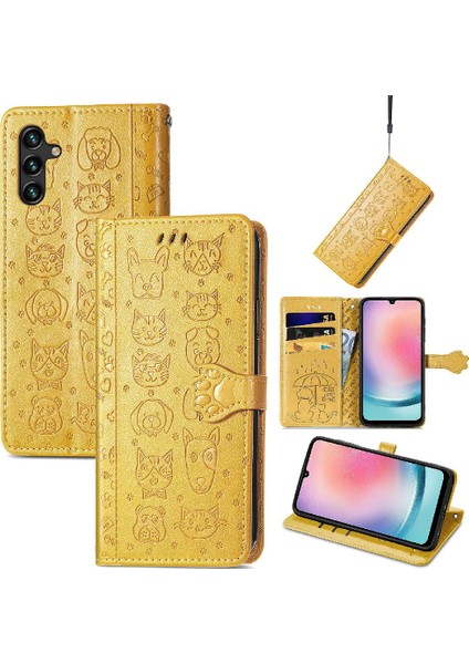 Samsung Galaxy A24 4g Için Kılıf Kısa Kayış Deri Kılıf Karikatür Hayvanlar (Yurt Dışından) fiyatları