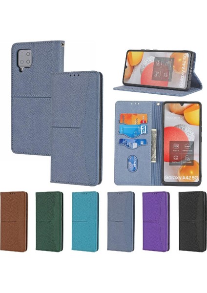 Samsung Galaxy A12 5g Için Kılıf El Cüzdan Pu Deri Kapak Çevirin Folio (Yurt Dışından)