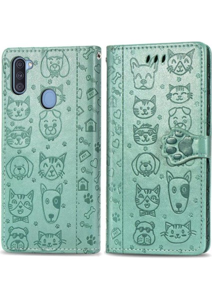 Samsung Galaxy A11 Için Kılıf Kapak Çevirin Kılıf Kısa Kayış Karikatür (Yurt Dışından)