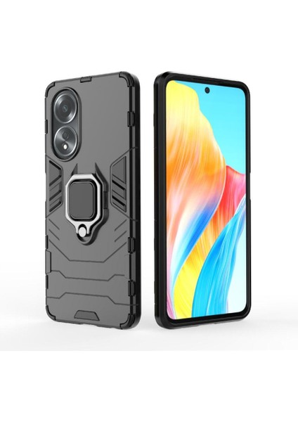Oppo A58 4g 360 &deg; Dönen Halka Askeri Damla Koruma Kickstand Için Kılıf (Yurt Dışından)