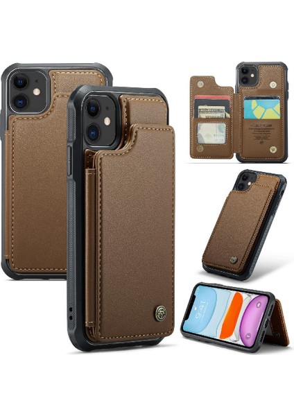 Apple iPhone 11 Kart Tutucu Pu Deri Rfıd Engelleme Için Caseme Cüzdan Kılıf (Yurt Dışından)