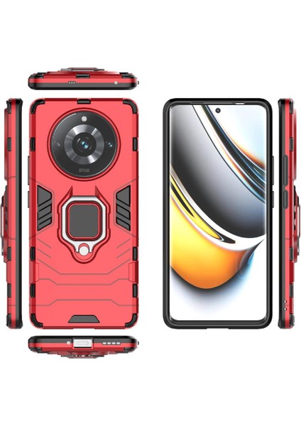 Realme 11 Pro Artı Darbeye Dayanıklı Kapak Için Kılıf Kickstand 360 &deg; Dönen Halka (Yurt Dışından) fiyatları