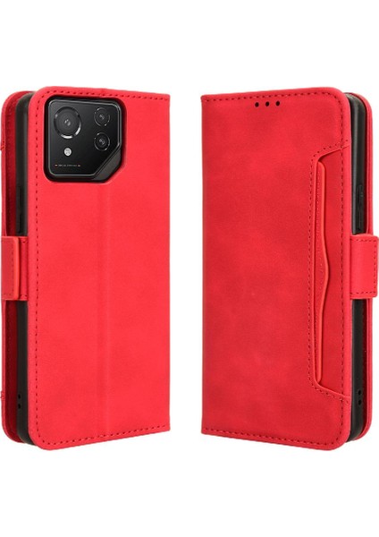 Asus Rog Telefon 8 5g Manyetik Kapatma Deri Cüzdan Kapak Kartı (Yurt Dışından)