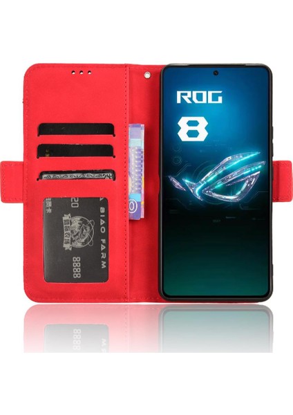 Asus Rog Telefon 8 5g Manyetik Kapatma Deri Cüzdan Kapak Kartı (Yurt Dışından)
