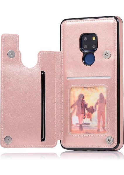 Cüzdan Kılıf Huawei Mate 20 Kart Yuvaları Için Kickstand Pu Deri Çift (Yurt Dışından)