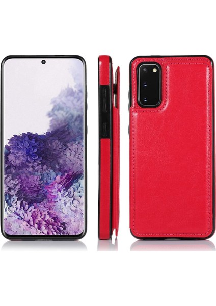 Kart Tutucu Pu Deri Kickstand ile Samsung Galaxy S20 Için Cüzdan Kılıf (Yurt Dışından)