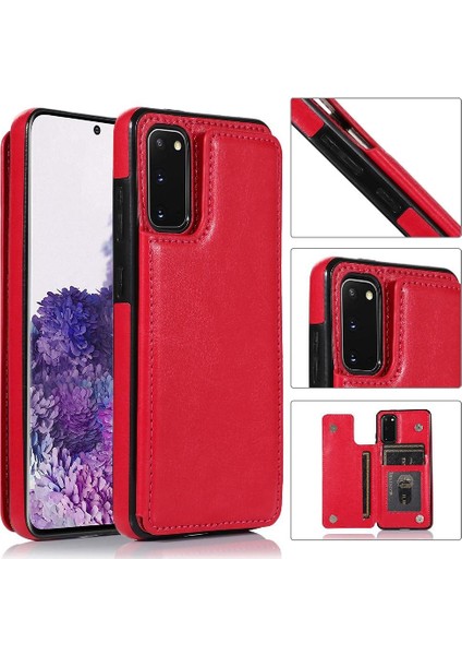 Kart Tutucu Pu Deri Kickstand ile Samsung Galaxy S20 Için Cüzdan Kılıf (Yurt Dışından) fırsatları