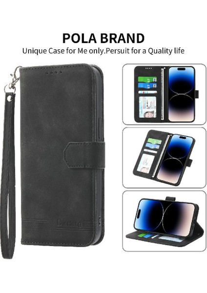 Apple iPhone 15 Için Flip Case Pro Max Bileklik Nakit Cep Kart Yuvaları Manyetik (Yurt Dışından)