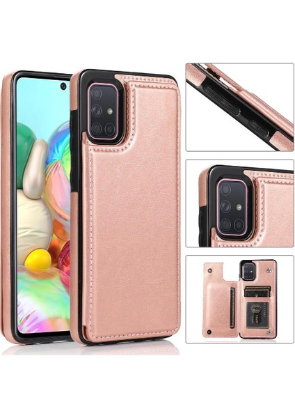 Kart Tutucu Kickstand Çift ile Samsung Galaxy A71 4g Için Cüzdan Kılıf (Yurt Dışından)