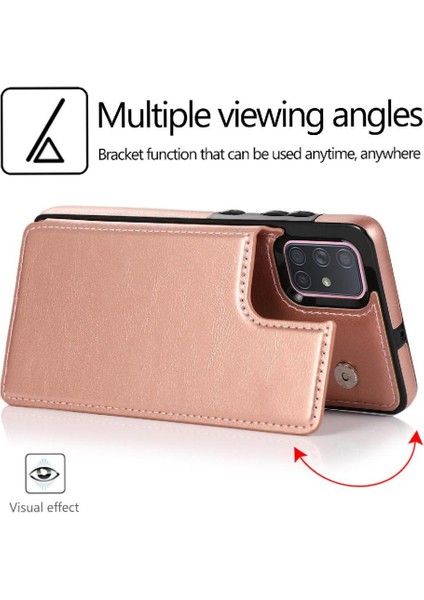 Kart Tutucu Kickstand Çift ile Samsung Galaxy A71 4g Için Cüzdan Kılıf (Yurt Dışından)