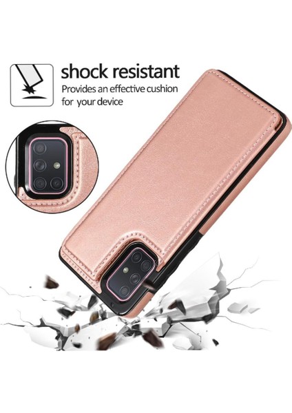 Kart Tutucu Kickstand Çift ile Samsung Galaxy A71 4g Için Cüzdan Kılıf (Yurt Dışından)