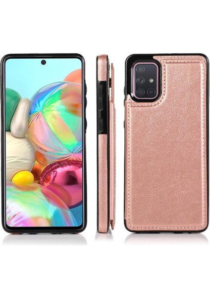 Kart Tutucu Kickstand Çift ile Samsung Galaxy A71 4g Için Cüzdan Kılıf (Yurt Dışından)