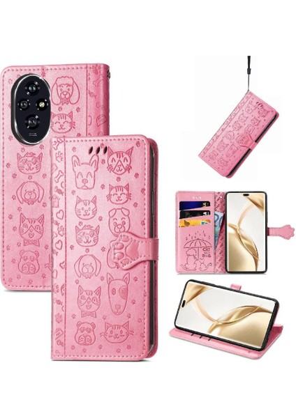 Onur Için Flip Case 200 Pro Kısa Kayış Deri Kılıf Darbeye Karikatür (Yurt Dışından)