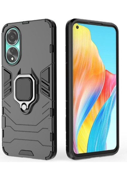 Oppo A58 4g Için Kılıf 360 &deg; Dönen Halka Darbeye Kapak Kickstand Askeri (Yurt Dışından)