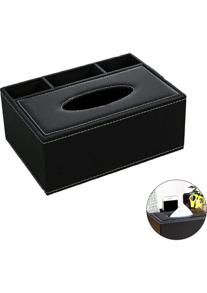 2x Pu Doku Kutusu Uzaktan Kumanda Tutucu Çok Fonksiyonlu Masaüstü Organizatör Kalem Makas Konteyner (Siyah) (Yurt Dışından) fiyatları