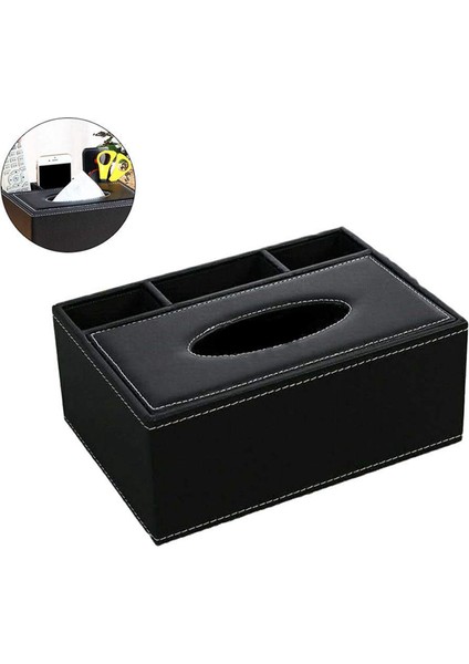 2x Pu Doku Kutusu Uzaktan Kumanda Tutucu Çok Fonksiyonlu Masaüstü Organizatör Kalem Makas Konteyner (Siyah) (Yurt Dışından) indirimleri