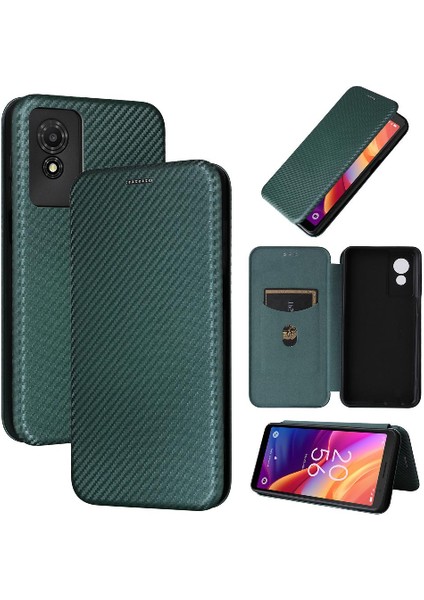 Tcl 501 Tam Koruma Deri Folio Flip Case Kart Ekleme Için Kılıf (Yurt Dışından)