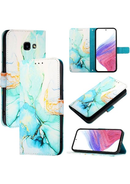 Samsung Galaxy A3 2017 Kickstand Cüzdan Mermer Desen Pu Deri (Yurt Dışından)