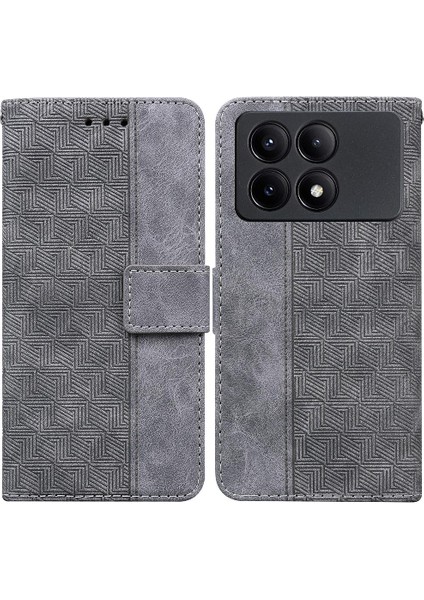 Xiaomi Poco X6 Pro 5g Için Kılıf Cüzdan Kapak Premium Pu Deri Geometrik (Yurt Dışından)